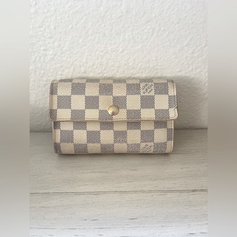 Authentic Louis Vuitton Damier Azur Canvas Alexandra Wallet